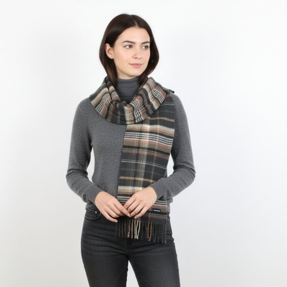 *Fraas Brown Plaid Scarf
